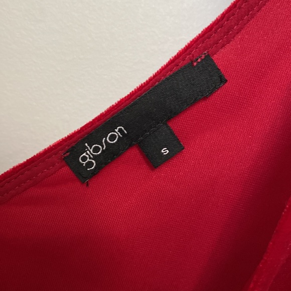 ✨Gibson Red Top with Chiffon Shoulder Ties Sz S✨ - Picture 5 of 8